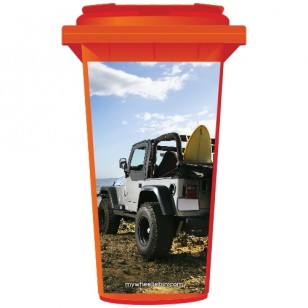 Jeep On The Beach Wheelie Bin Sticker Panel